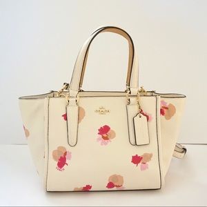 Coach white floral prairie mini satchel crossbody